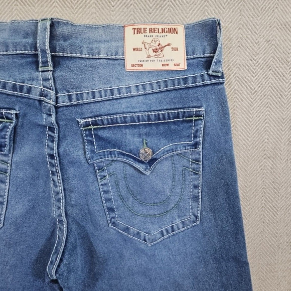 True Religion Geno Men's Size 34x32 Relaxed Slim Big Flap Medium Fresh Wash - Picture 11 of 16